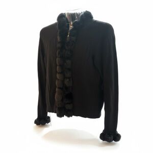 Belldini Elegant Black Fur-Trimmed Women's Jacket and/or top , L